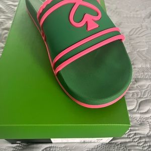 Kate Spade Pool Slide  Green and Pink brand new never worn.